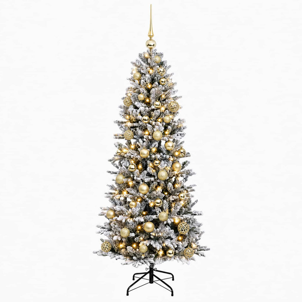 vidaXL Sztuczna choinka z bombką 120 cm 150 LED Ciepła biel PVC i PE