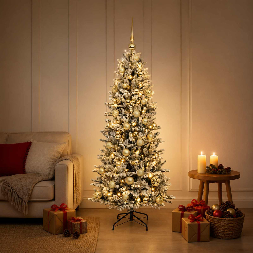 vidaXL Sztuczna choinka z bombką 120 cm 150 LED Ciepła biel PVC i PE