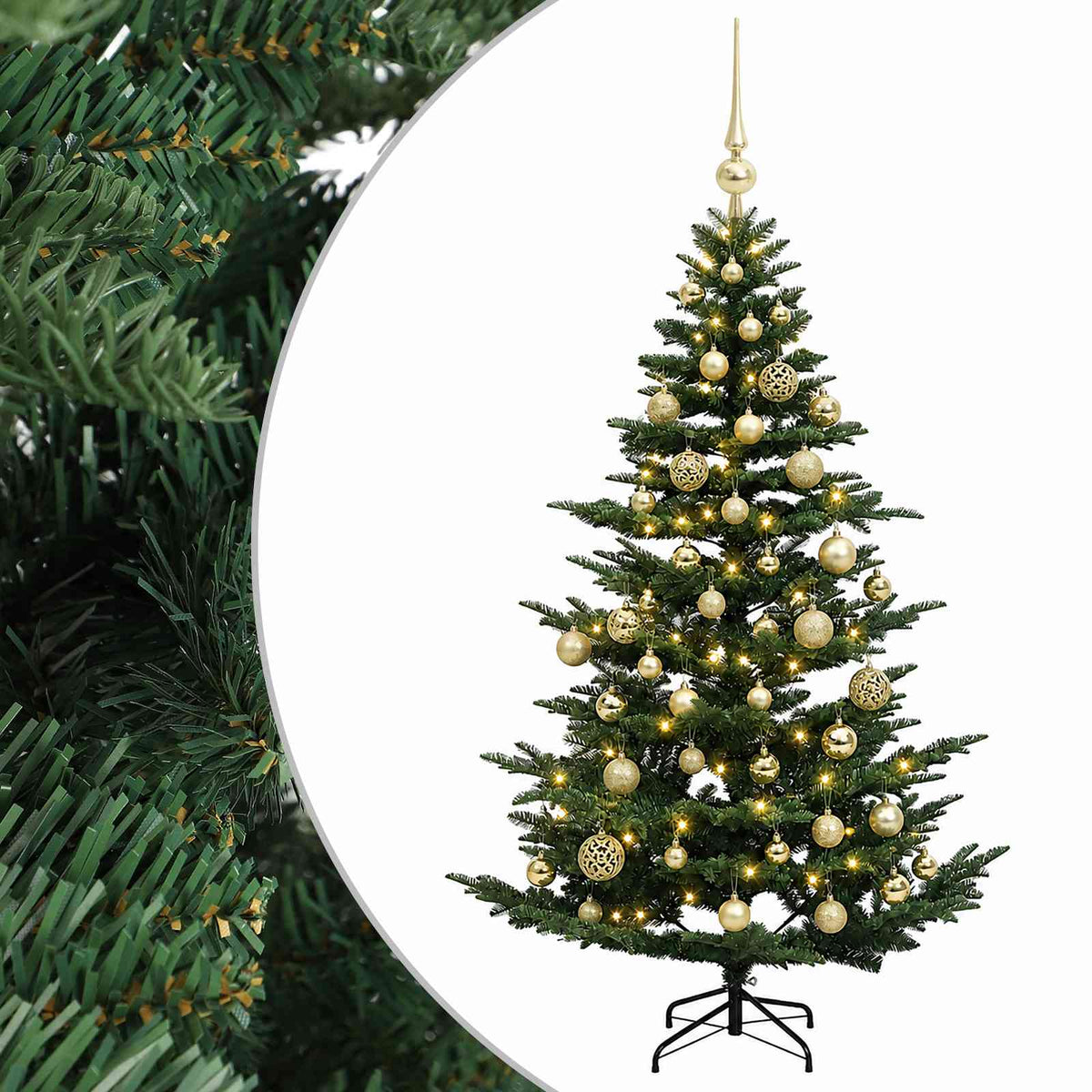 vidaXL Sztuczna choinka z bombką 120 cm 150 LED Ciepła biel PE i PVC