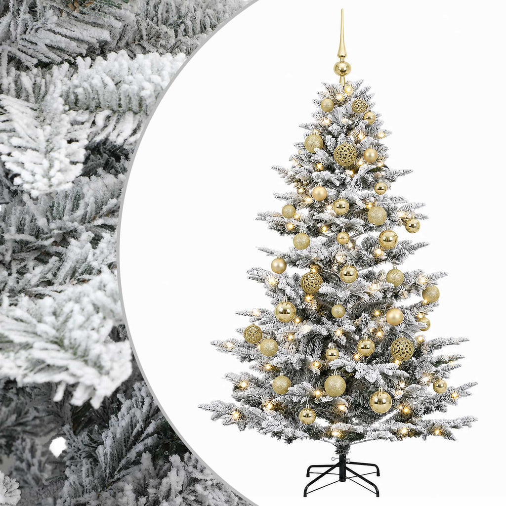vidaXL Sztuczna choinka z bombką 150 cm 150 LED Ciepła biel PE i PVC