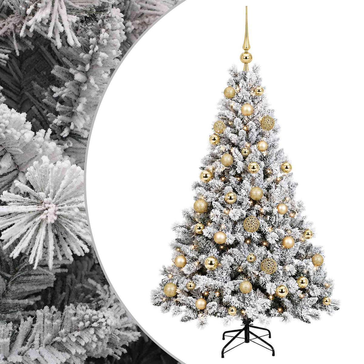 vidaXL Sztuczna choinka z bombkami 120 cm 150 LED Ciepła biel