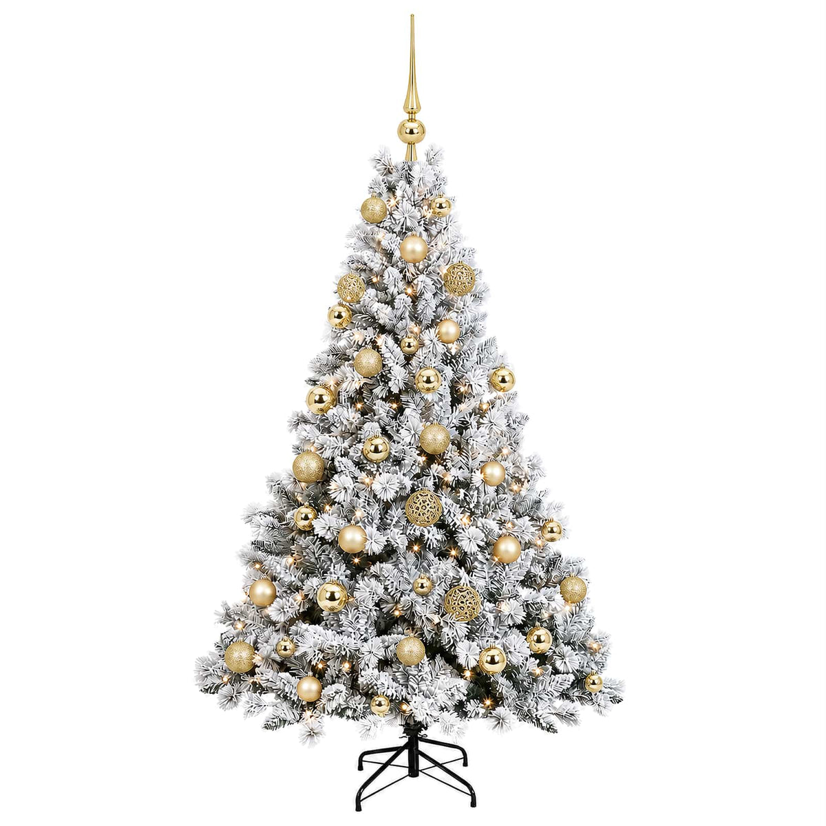 vidaXL Sztuczna choinka z bombkami 120 cm 150 LED Ciepła biel