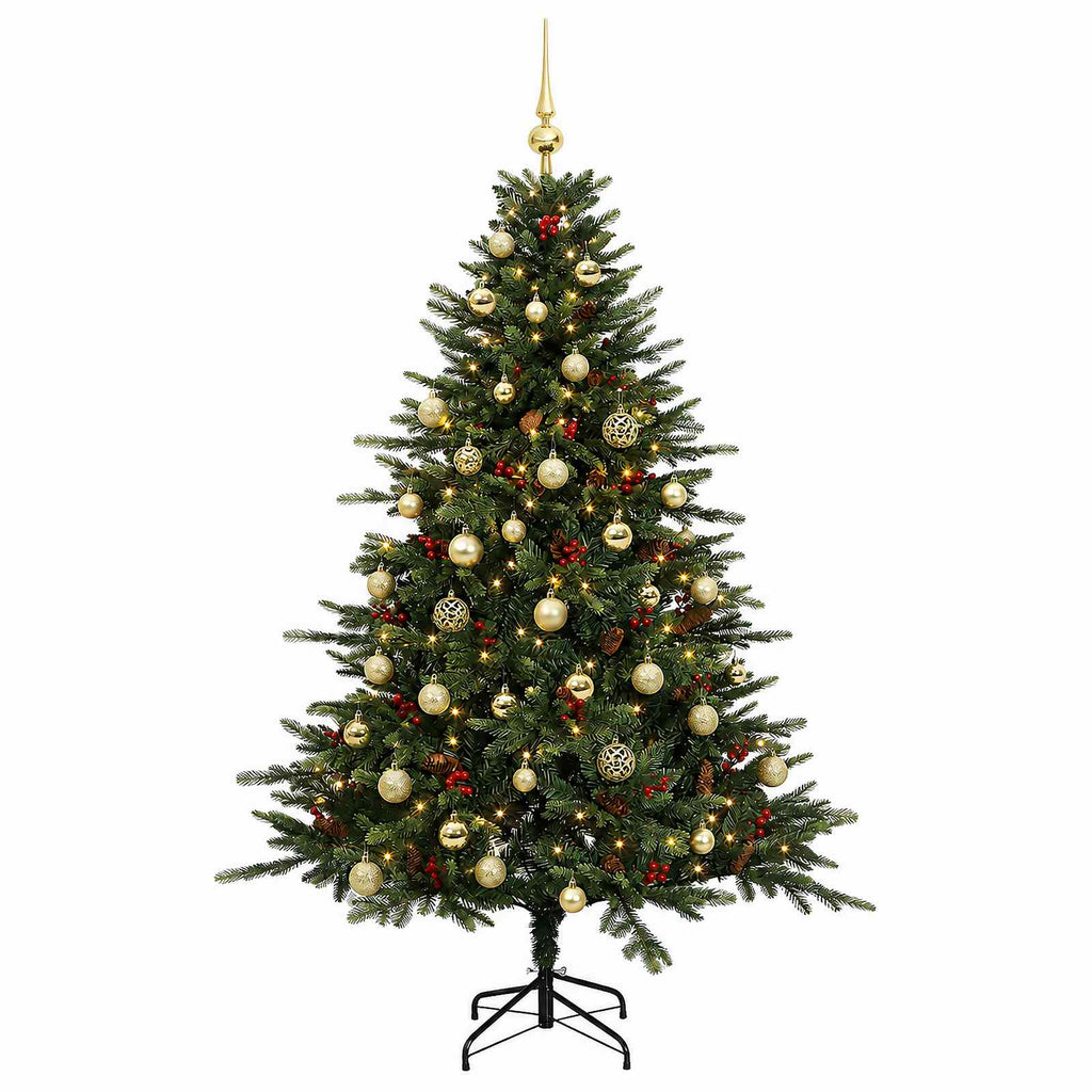 vidaXL Sztuczna choinka z bombką 120 cm 150 LED Ciepła biel