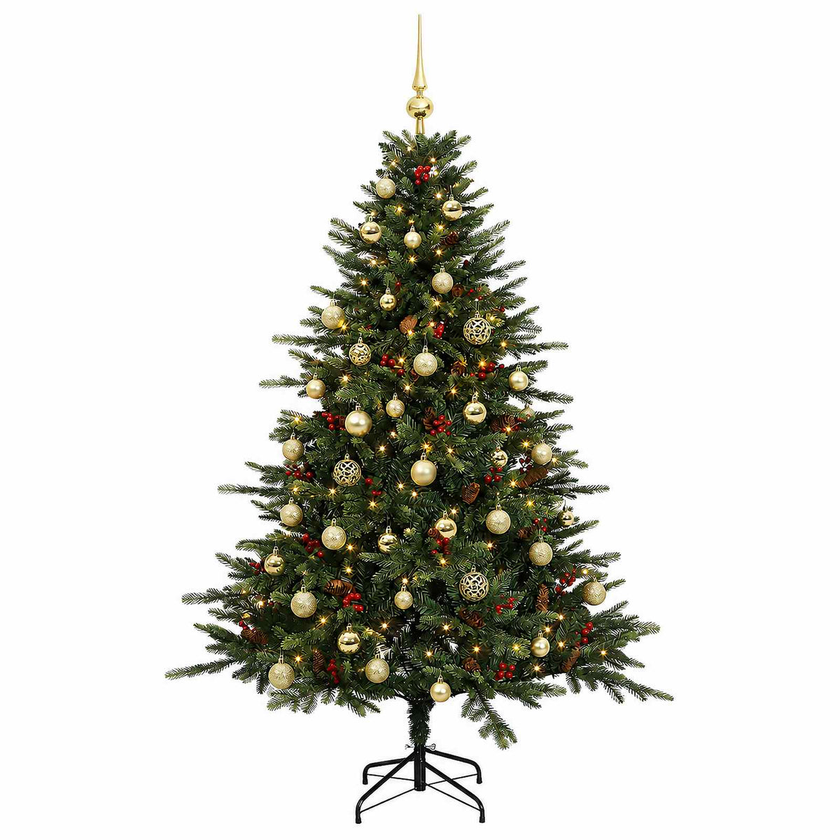 vidaXL Sztuczna choinka z bombką 120 cm 150 LED Ciepła biel