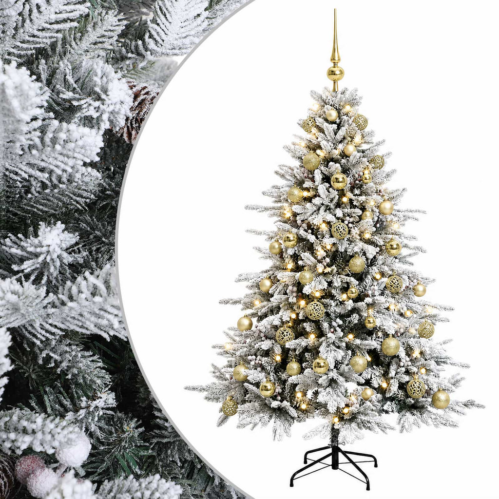 vidaXL Sztuczna choinka z bombką 120 cm 150 LED Ciepła biel