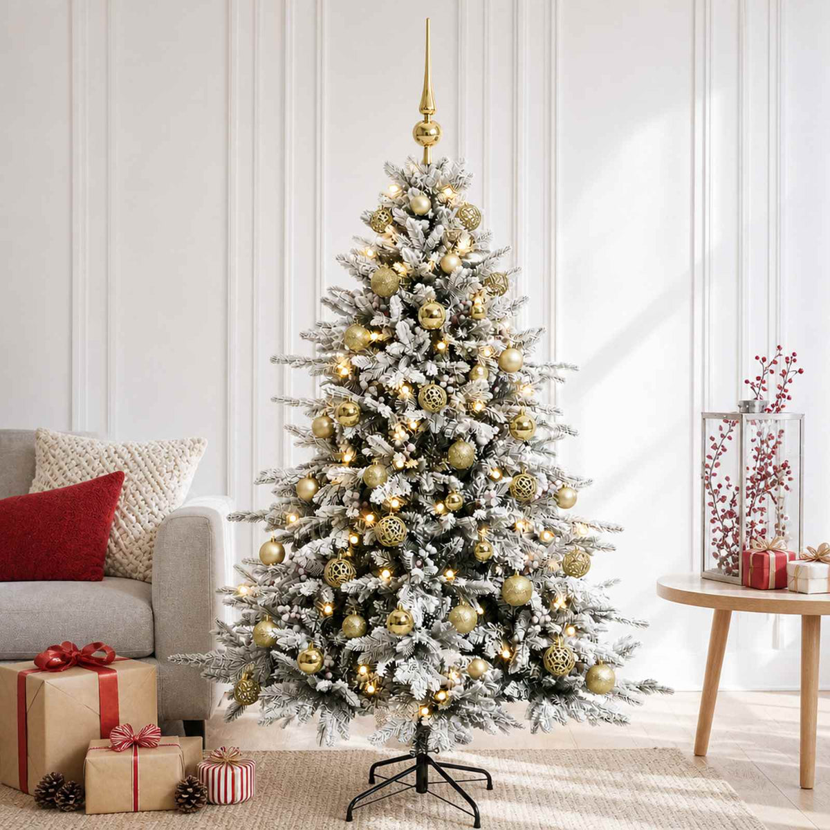 vidaXL Sztuczna choinka z bombką 150 cm 150 LED Ciepła biel