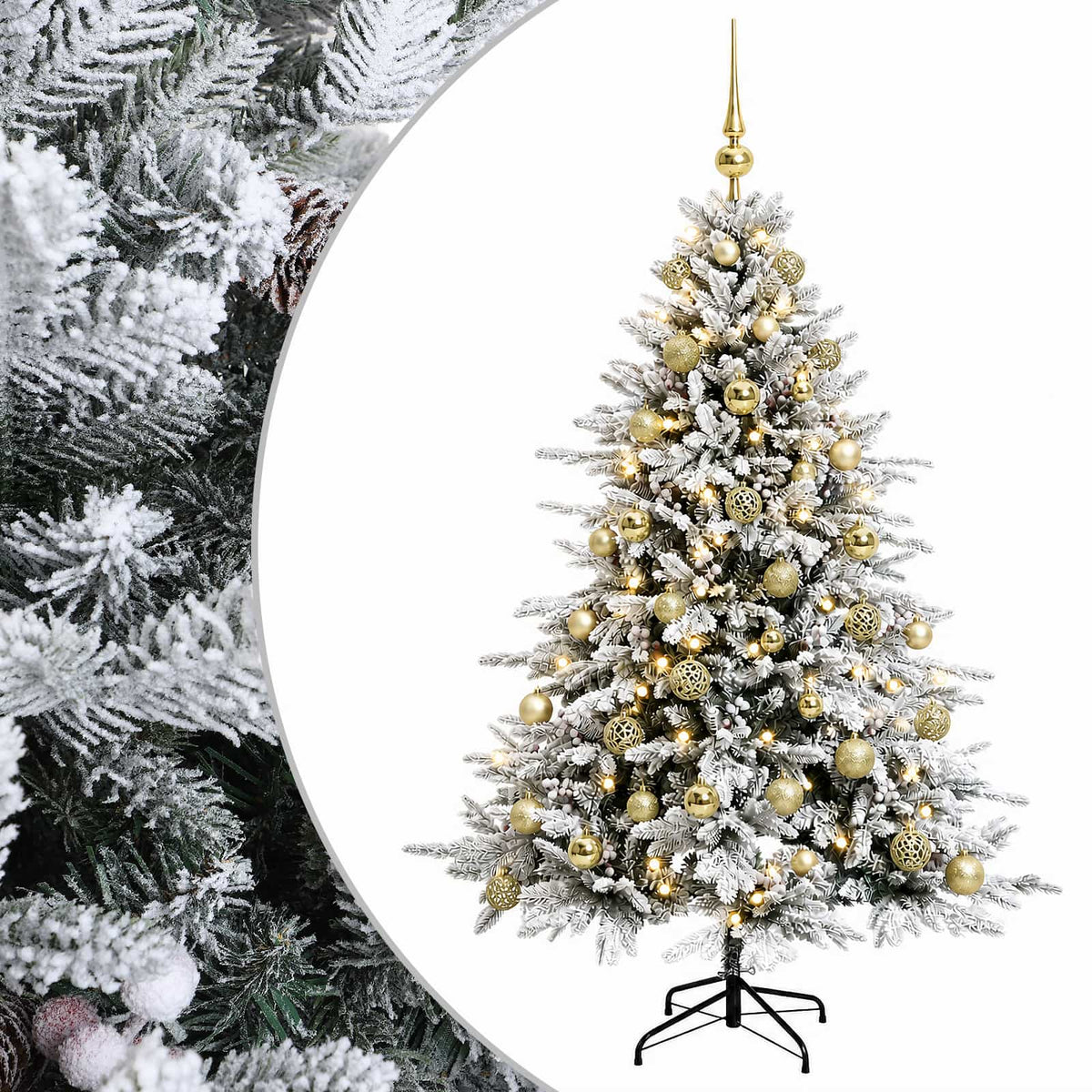 vidaXL Sztuczna choinka z bombką 150 cm 150 LED Ciepła biel