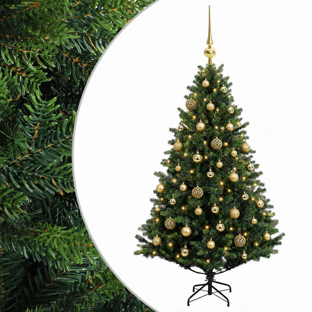 vidaXL Sztuczna choinka z bombkami 120 cm 150 LED Ciepła biel
