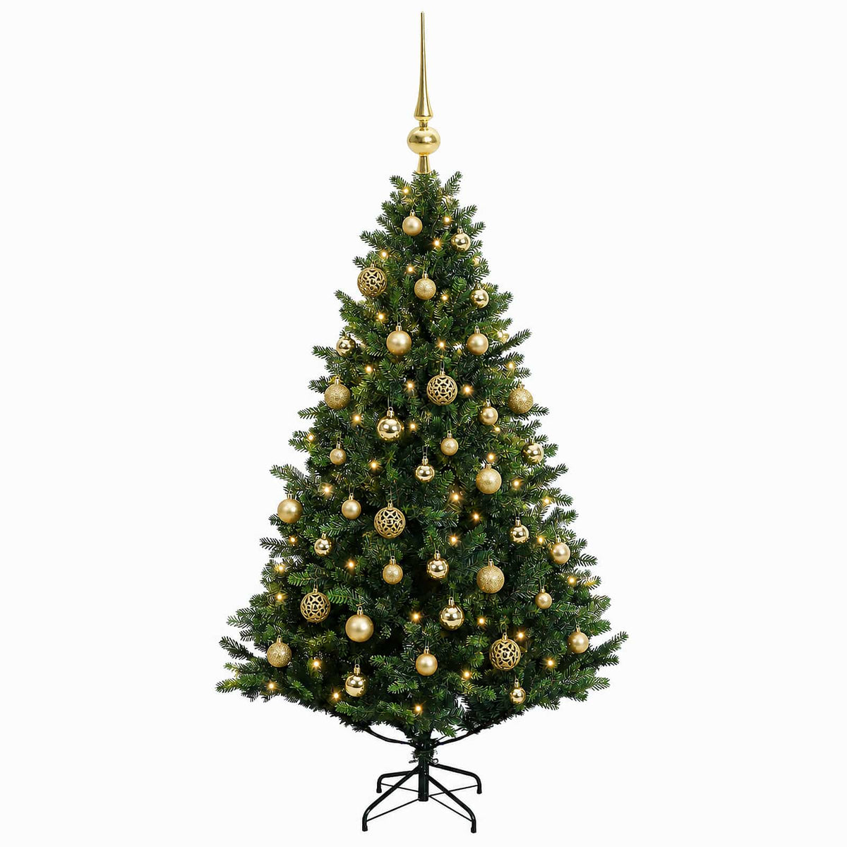 vidaXL Sztuczna choinka z bombkami 120 cm 150 LED Ciepła biel