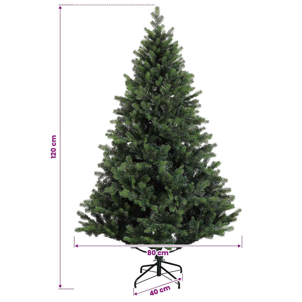 vidaXL Sztuczna choinka z bombkami 120 cm 150 LED Ciepła biel