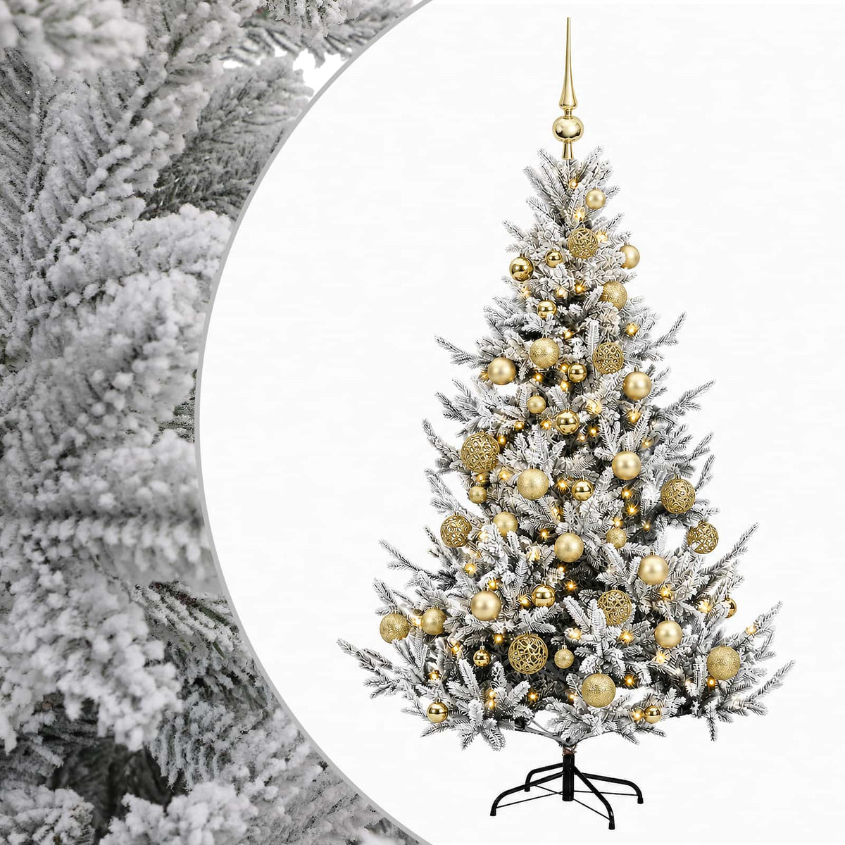 vidaXL Sztuczna choinka z bombką 150 cm 150 LED Ciepła biel