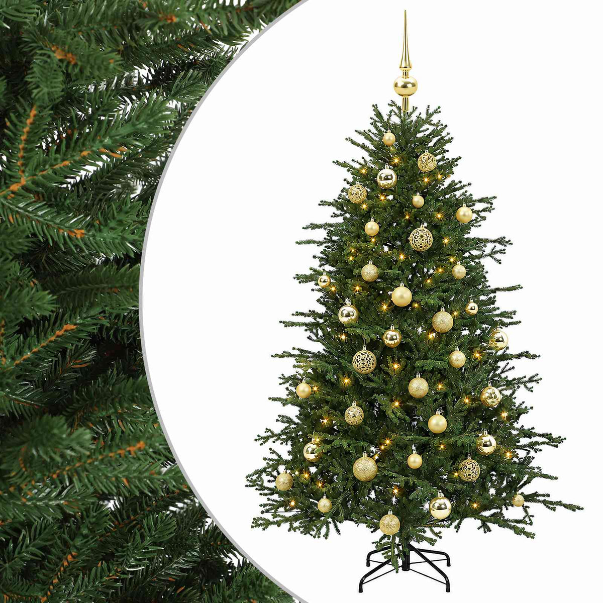 vidaXL Sztuczna choinka z bombką 150 cm 150 LED Ciepła biel