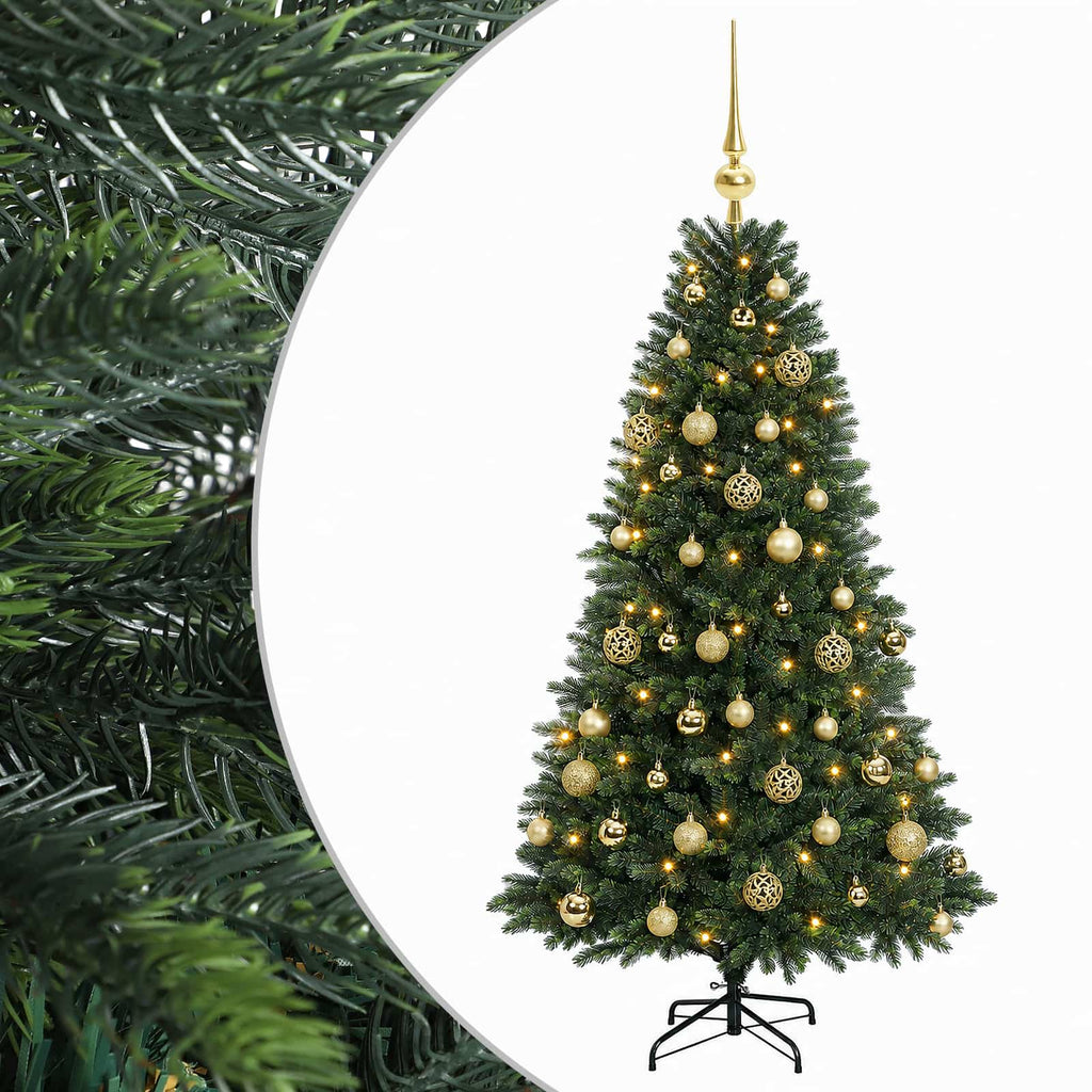 vidaXL Sztuczna choinka z bombkami 120 cm 150 LED Ciepła biel
