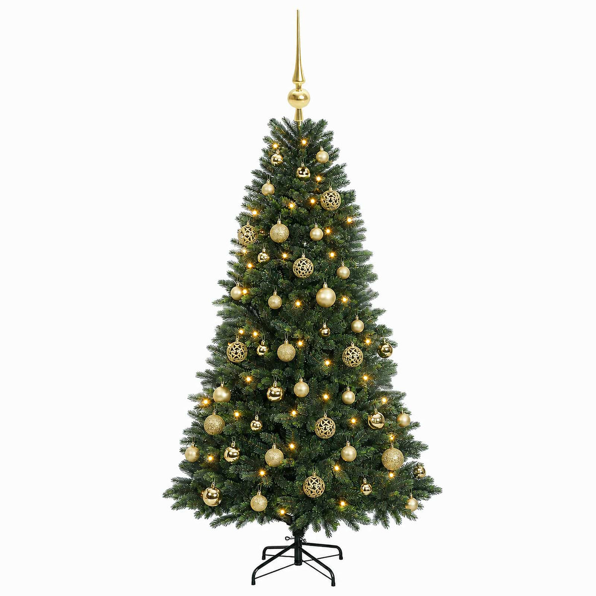vidaXL Sztuczna choinka z bombkami 120 cm 150 LED Ciepła biel