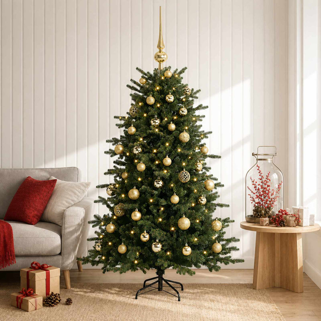 vidaXL Sztuczna choinka z bombką 150 cm 150 LED Ciepła biel