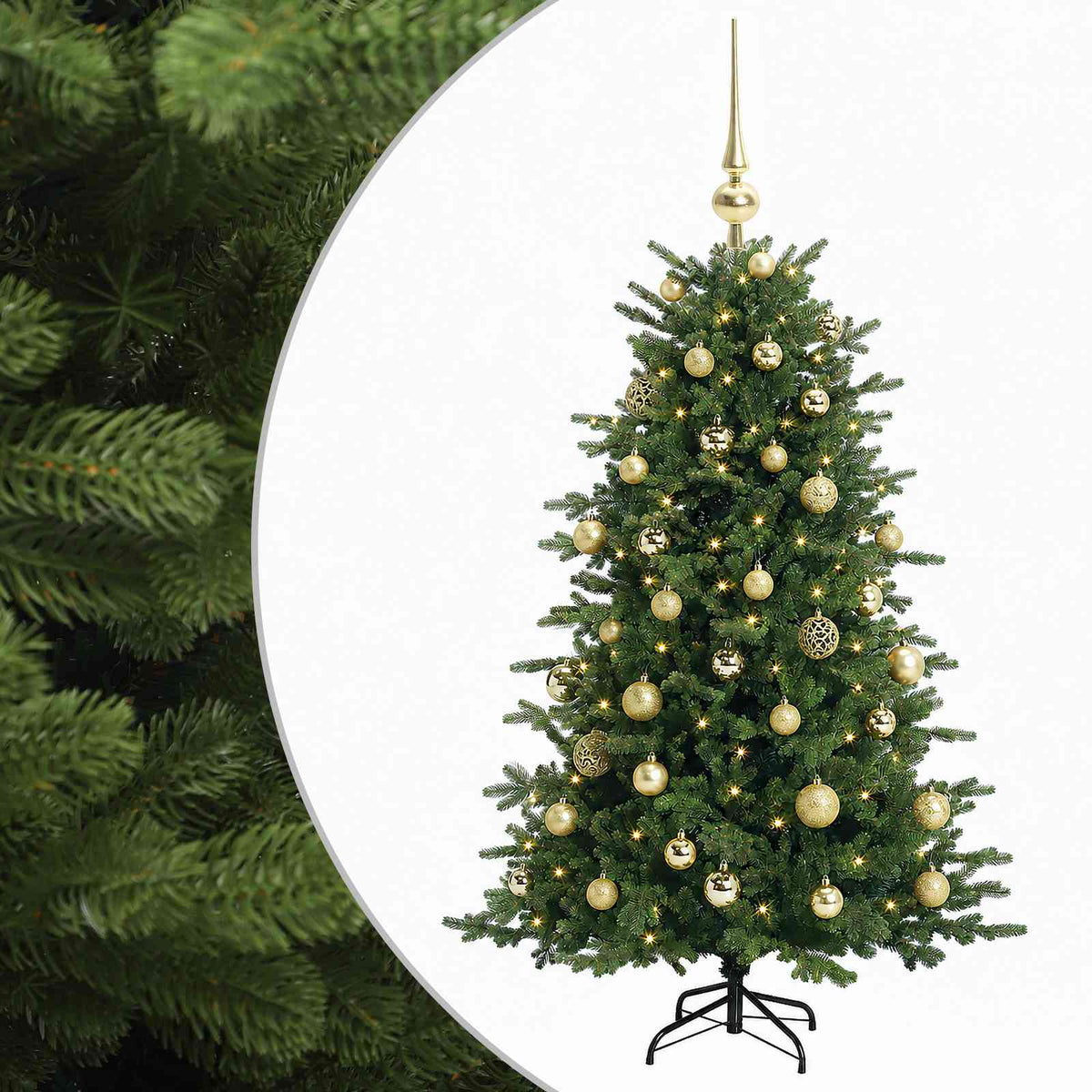 vidaXL Sztuczna choinka z bombką 150 cm 150 LED Ciepła biel