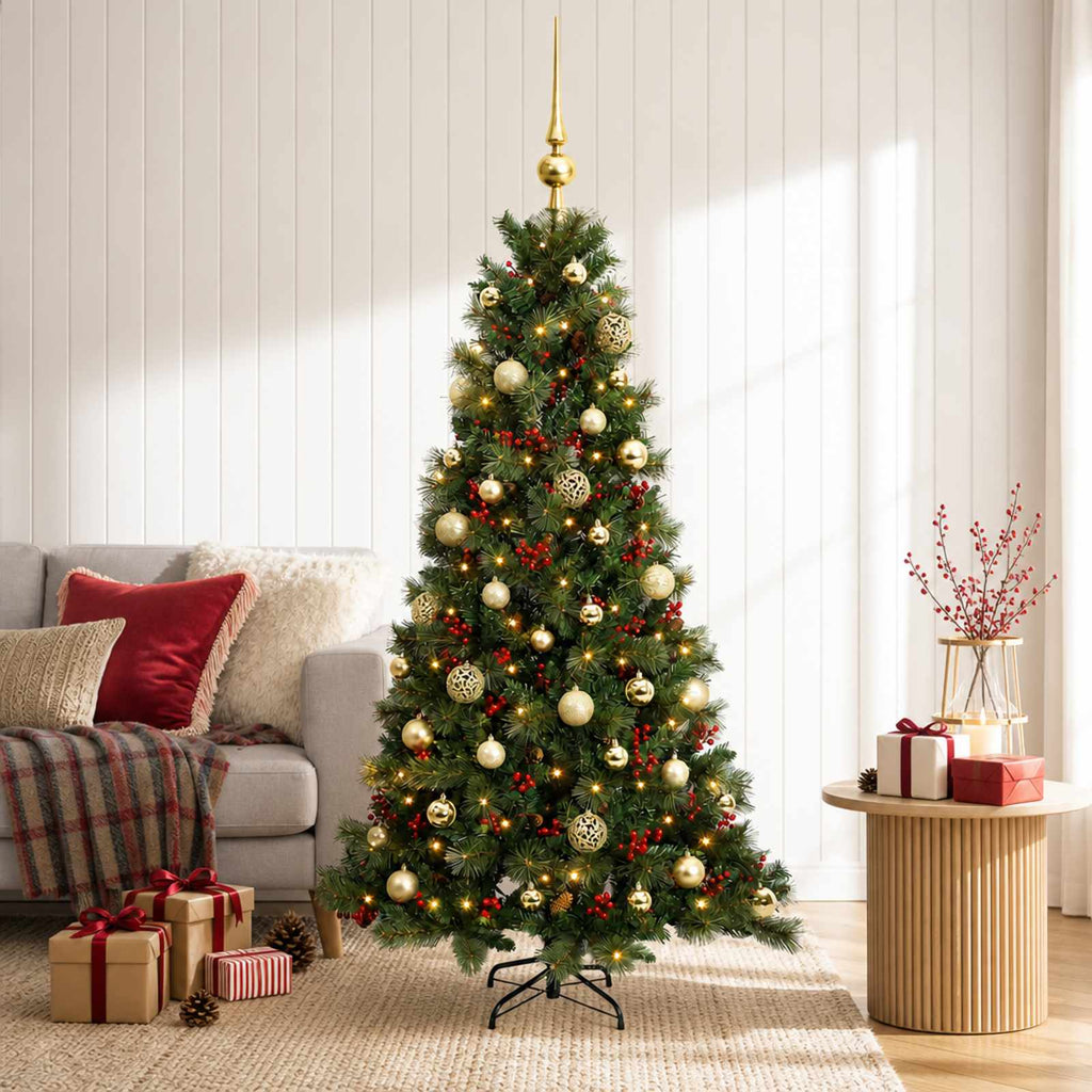 vidaXL Sztuczna choinka z bombką 150 cm 150 LED Ciepła biel