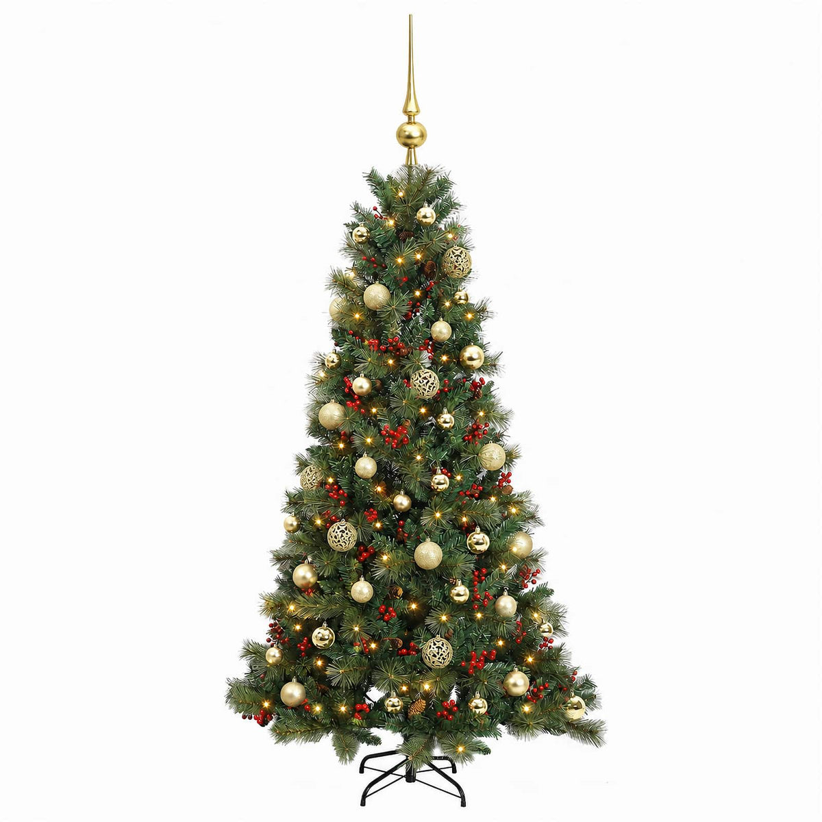 vidaXL Sztuczna choinka z bombką 150 cm 150 LED Ciepła biel