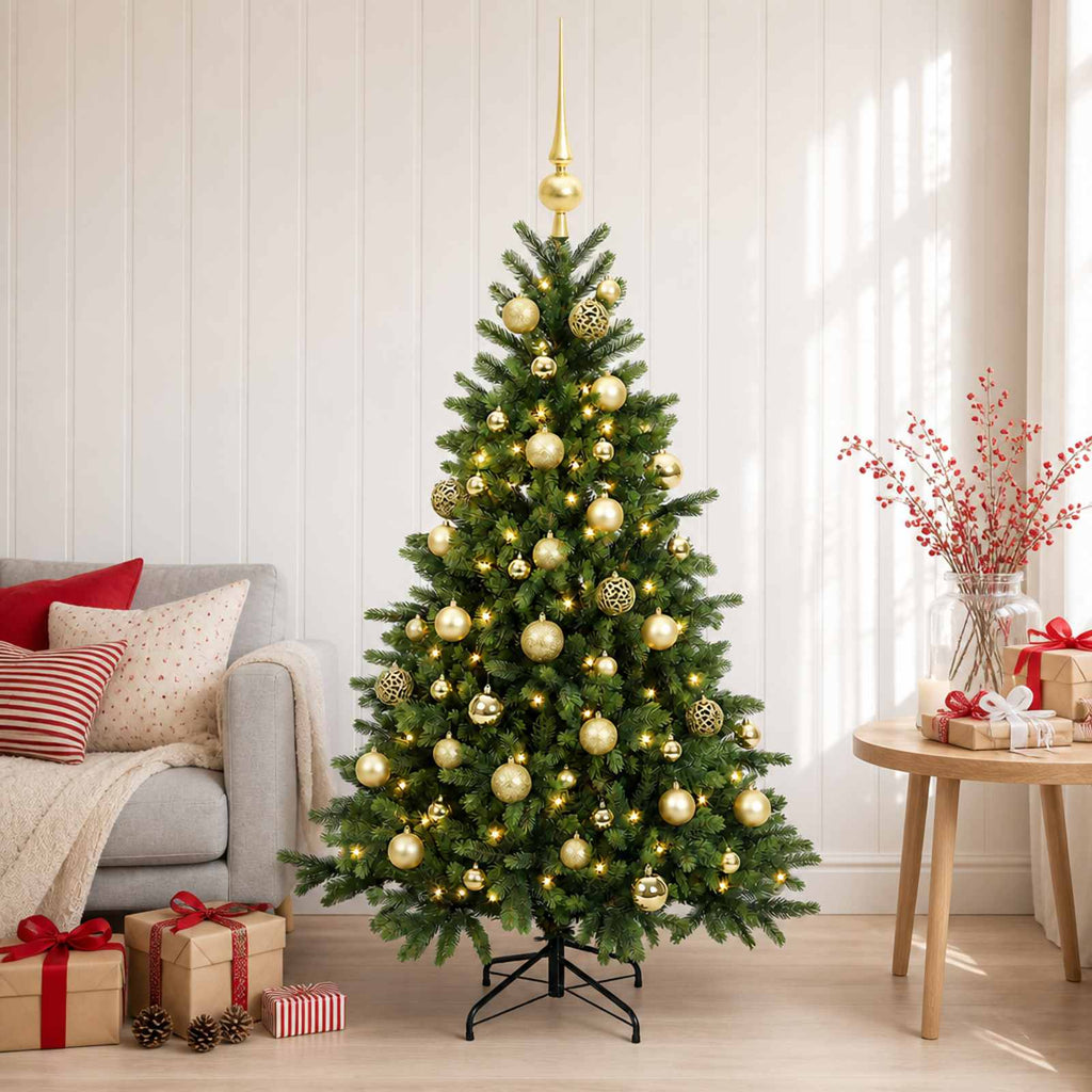 vidaXL Sztuczna choinka z bombką 150 cm 150 LED Ciepła biel