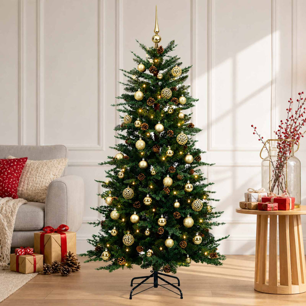 vidaXL Sztuczna choinka z zawiasami 150 cm 150 LED Ciepła biel