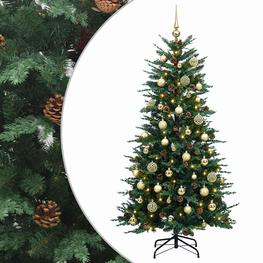 vidaXL Sztuczna choinka z zawiasami 150 cm 150 LED Ciepła biel