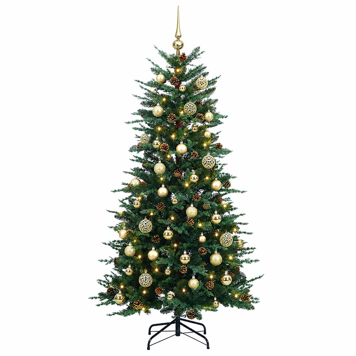 vidaXL Sztuczna choinka z zawiasami 150 cm 150 LED Ciepła biel