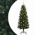 vidaXL Sztuczna choinka z bombkami 120 cm 150 LED Ciepła biel PE i PVC