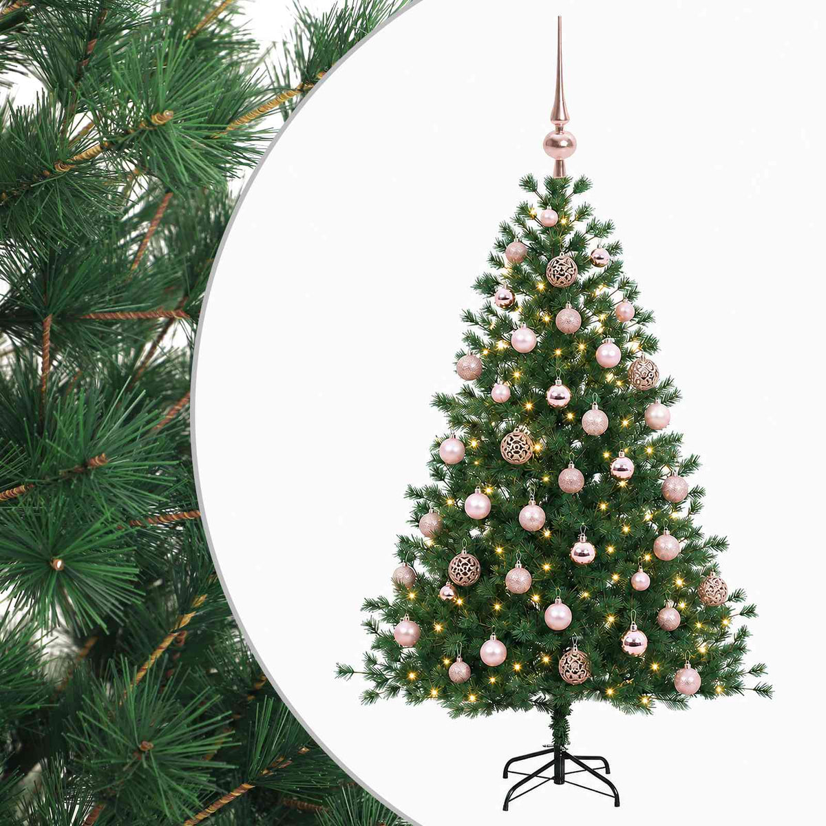 vidaXL Sztuczna choinka z bombką 150 cm 150 LED Ciepła biel