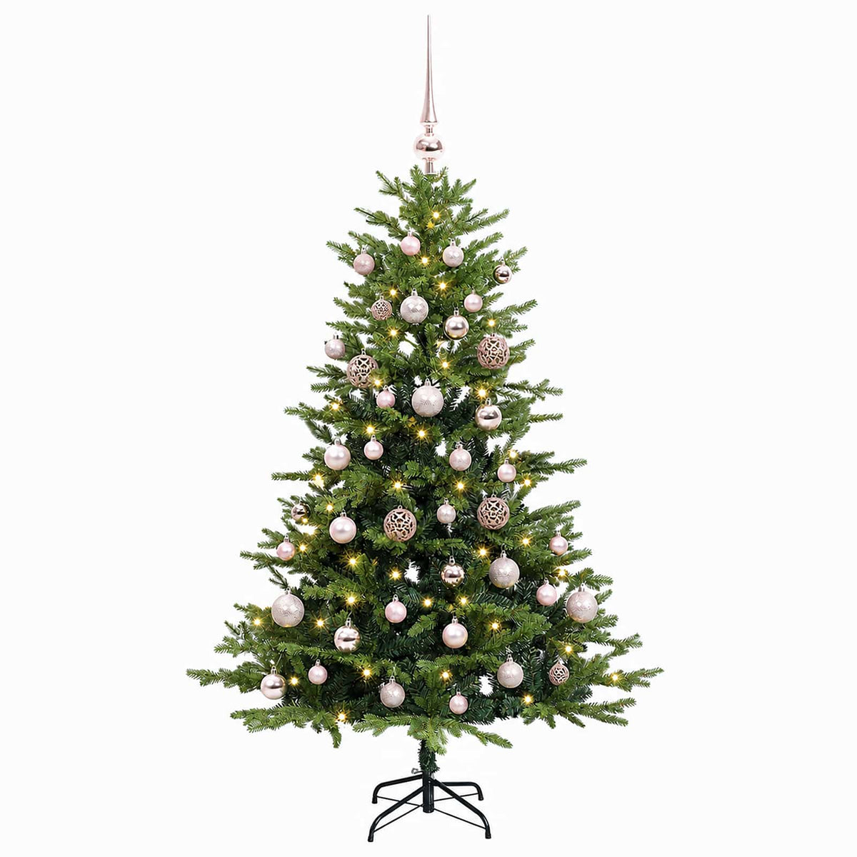 vidaXL Sztuczna choinka z bombkami 120 cm 150 LED Ciepła biel