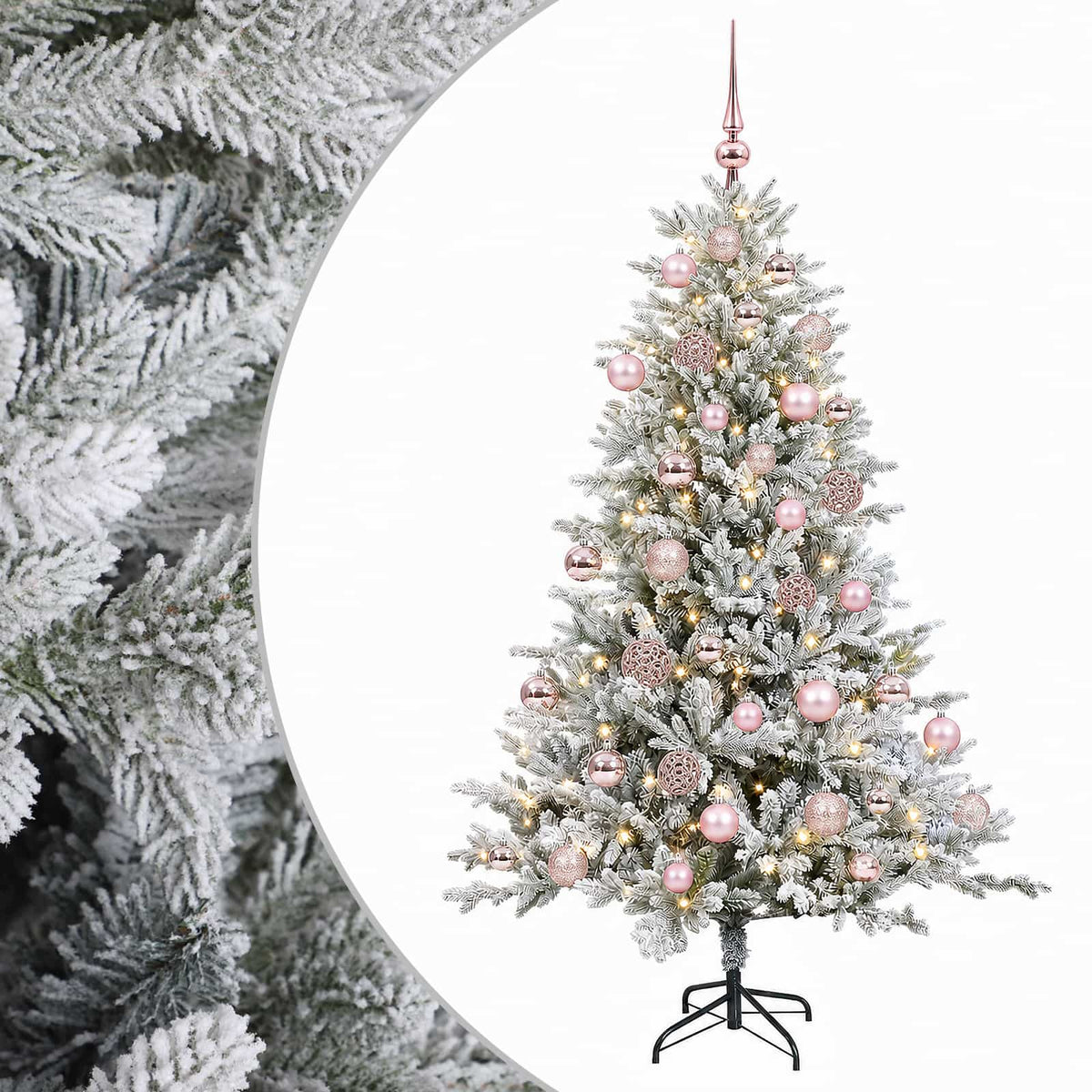 vidaXL Sztuczna choinka z bombką 120 cm 150 LED Ciepła biel