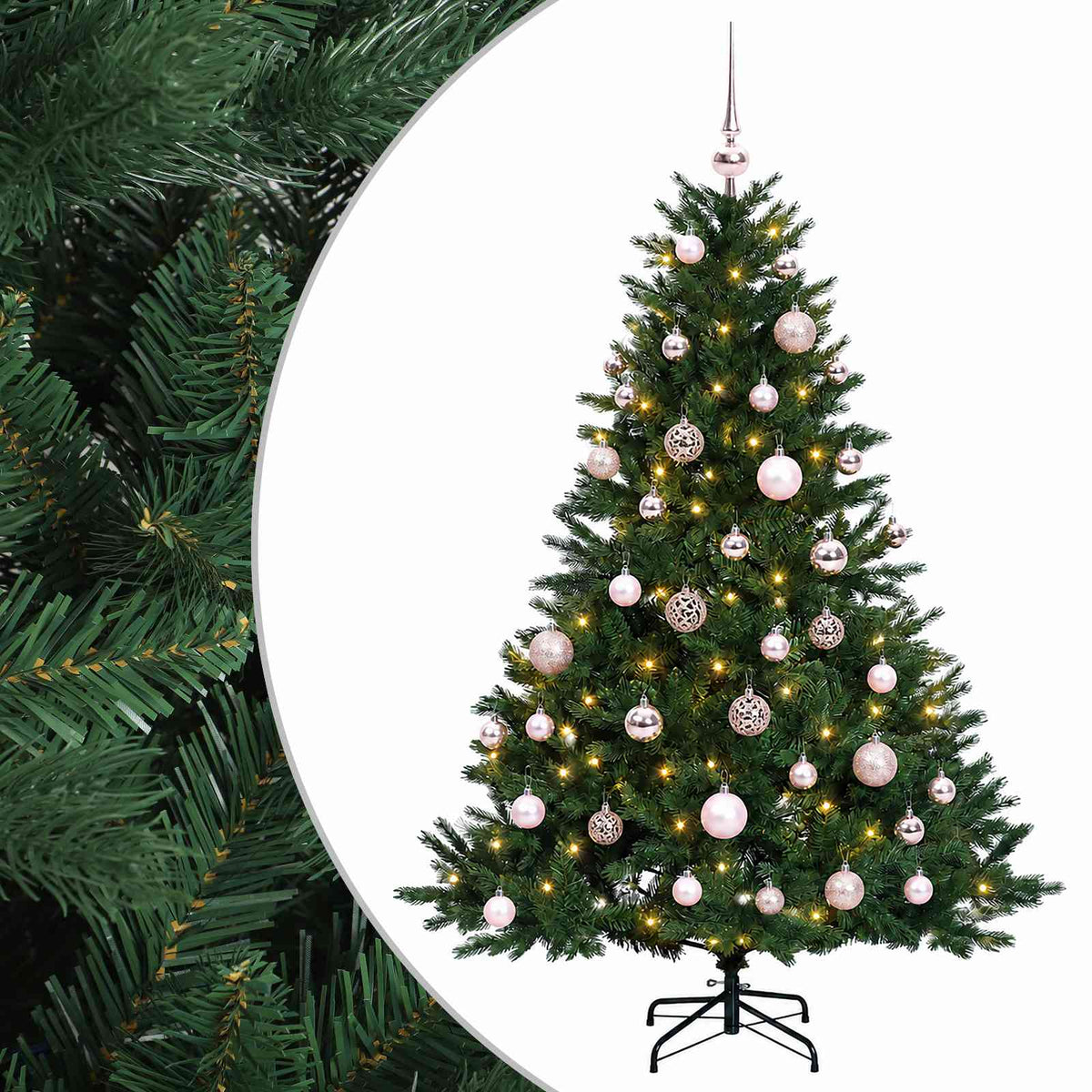 vidaXL Sztuczna choinka z bombką 150 cm 150 LED Ciepła biel