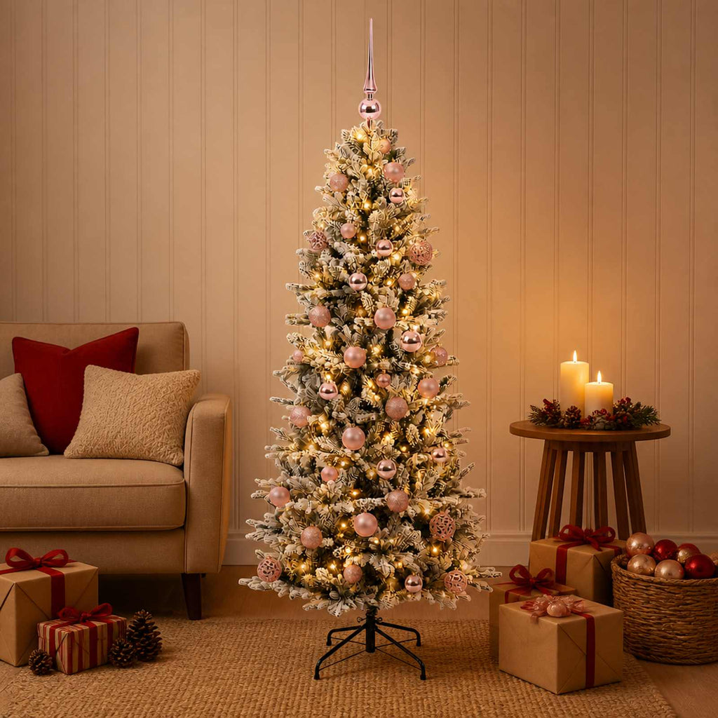 vidaXL Sztuczna choinka z bombką 150 cm 150 LED Ciepła biel PVC i PE