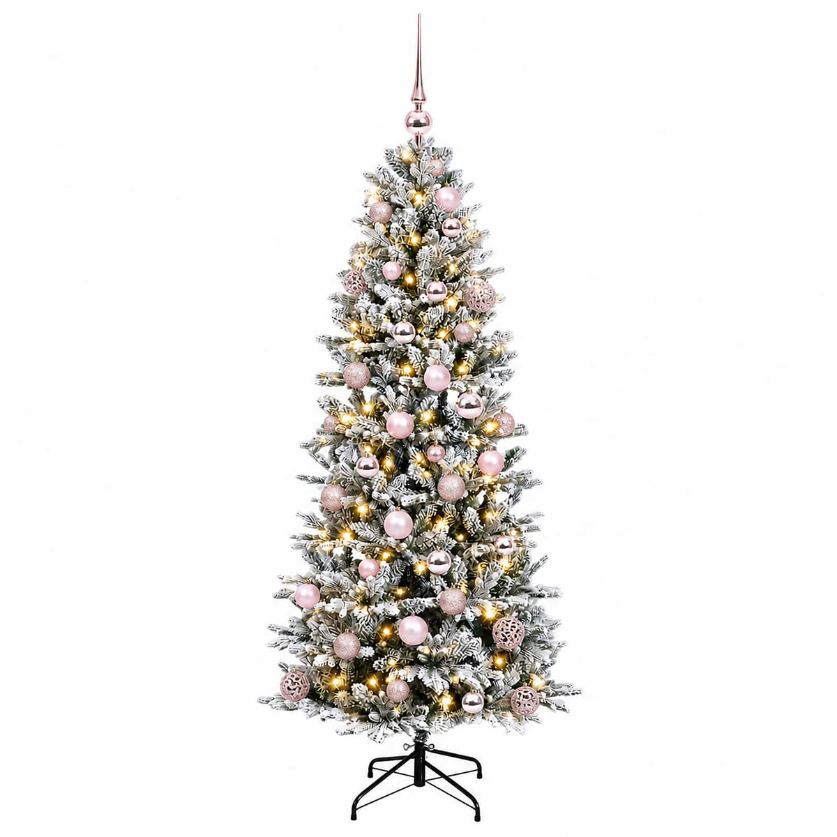 vidaXL Sztuczna choinka z bombką 150 cm 150 LED Ciepła biel PVC i PE