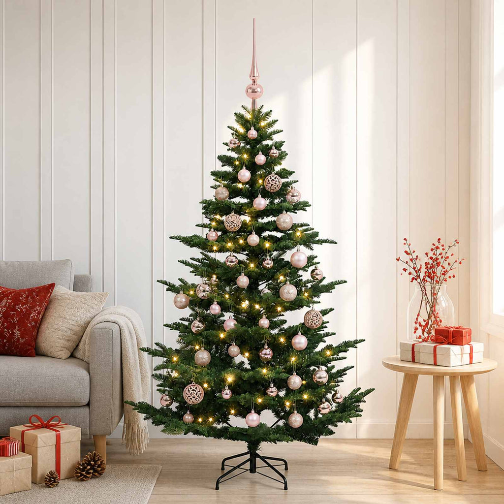 vidaXL Sztuczna choinka z bombką 120 cm 150 LED Ciepła biel PE i PVC