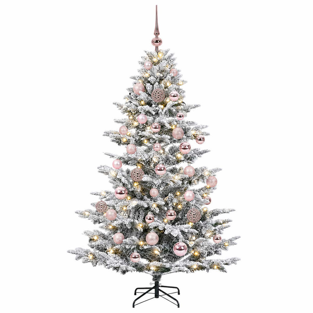 vidaXL Sztuczna choinka z bombką 150 cm 150 LED Ciepła biel PE i PVC