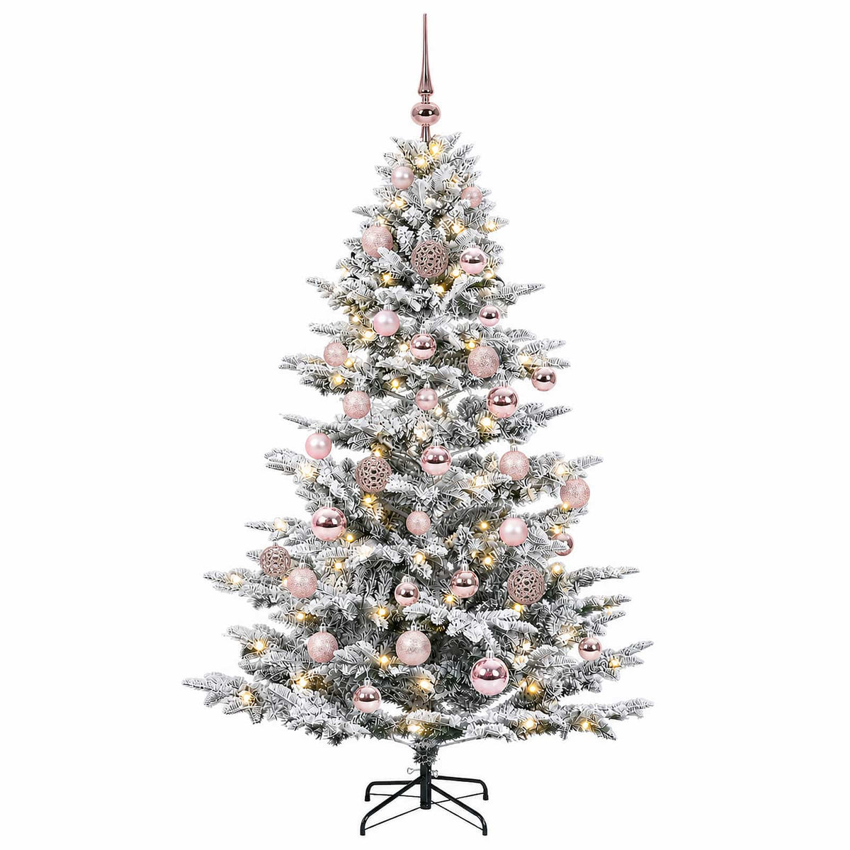 vidaXL Sztuczna choinka z bombką 150 cm 150 LED Ciepła biel PE i PVC