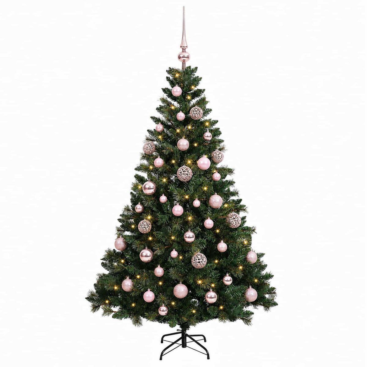 vidaXL Sztuczna choinka z bombkami 120 cm 150 LED Ciepła biel