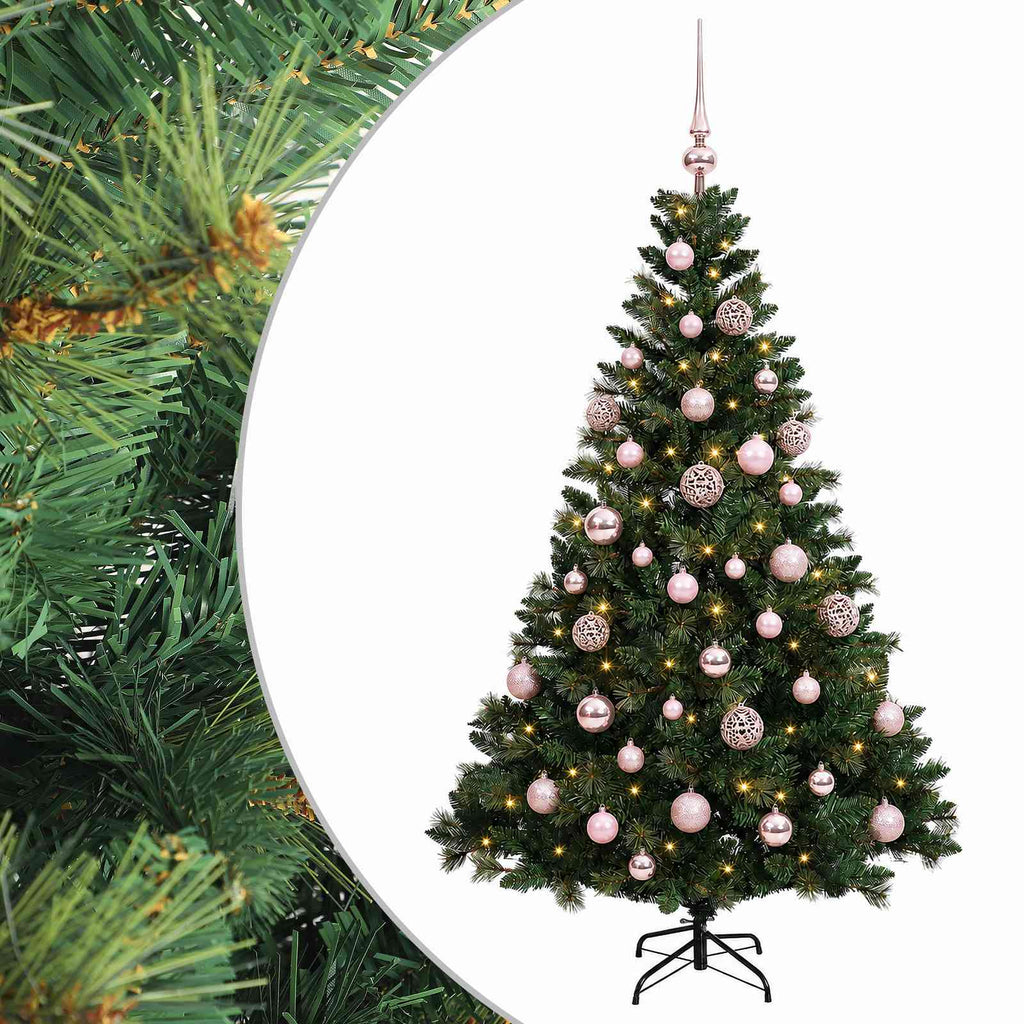 vidaXL Sztuczna choinka z bombkami 150 cm 150 LED Ciepła biel