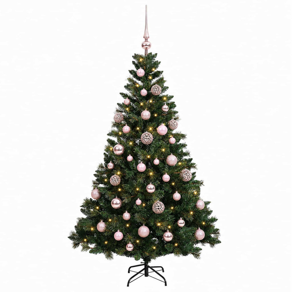 vidaXL Sztuczna choinka z bombkami 150 cm 150 LED Ciepła biel