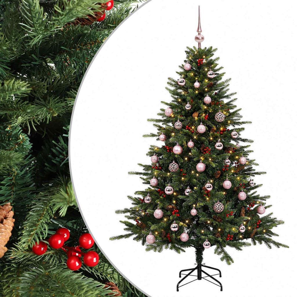 vidaXL Sztuczna choinka z bombką 120 cm 150 LED Ciepła biel