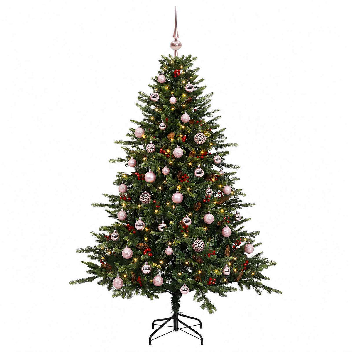 vidaXL Sztuczna choinka z bombką 120 cm 150 LED Ciepła biel