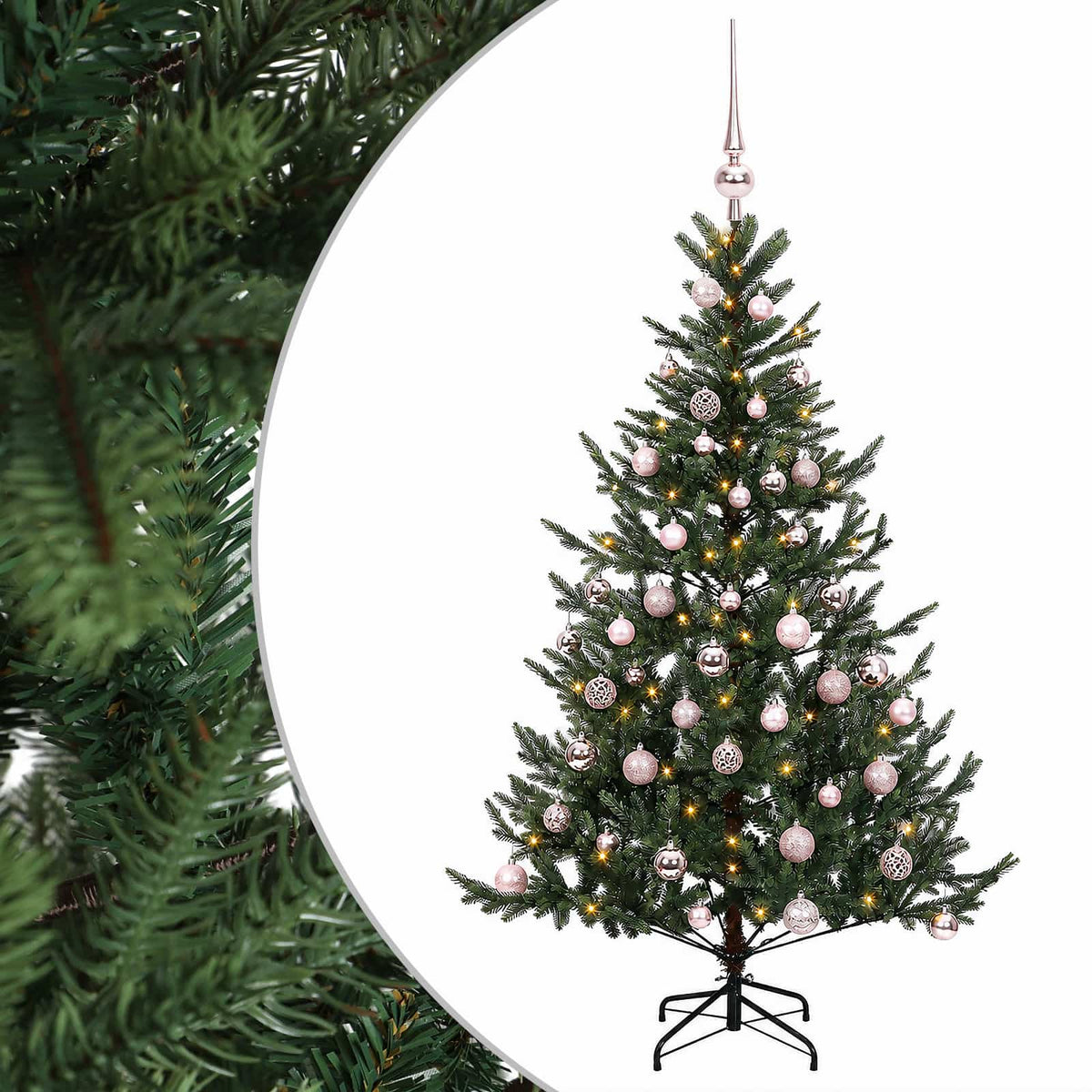 vidaXL Sztuczna choinka z bombką 150 cm 150 LED Ciepła biel