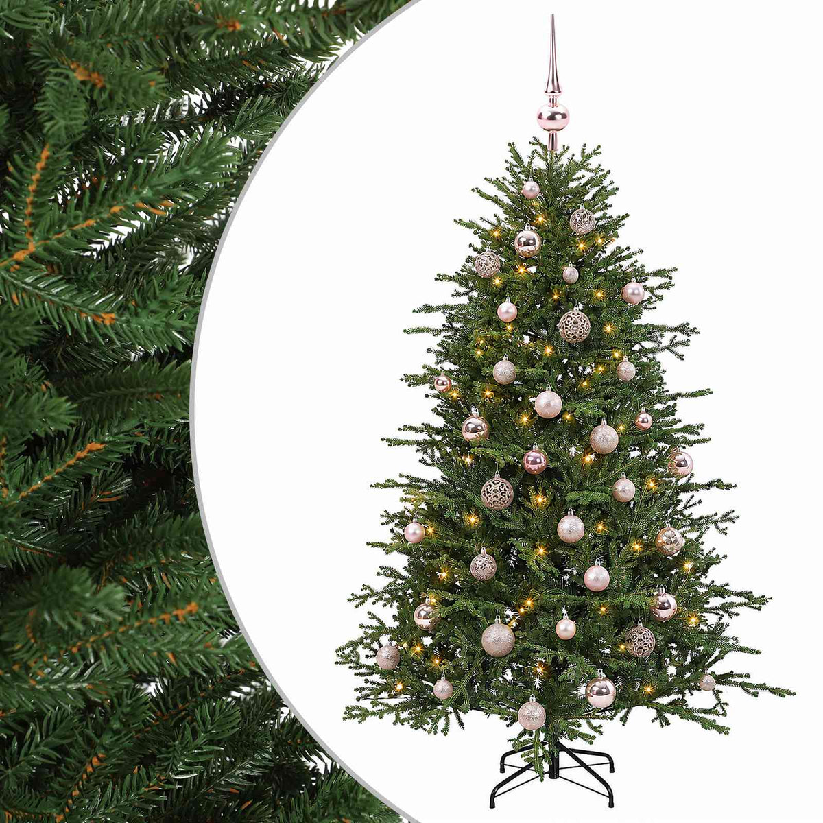 vidaXL Sztuczna choinka z bombką 120 cm 150 LED Ciepła biel