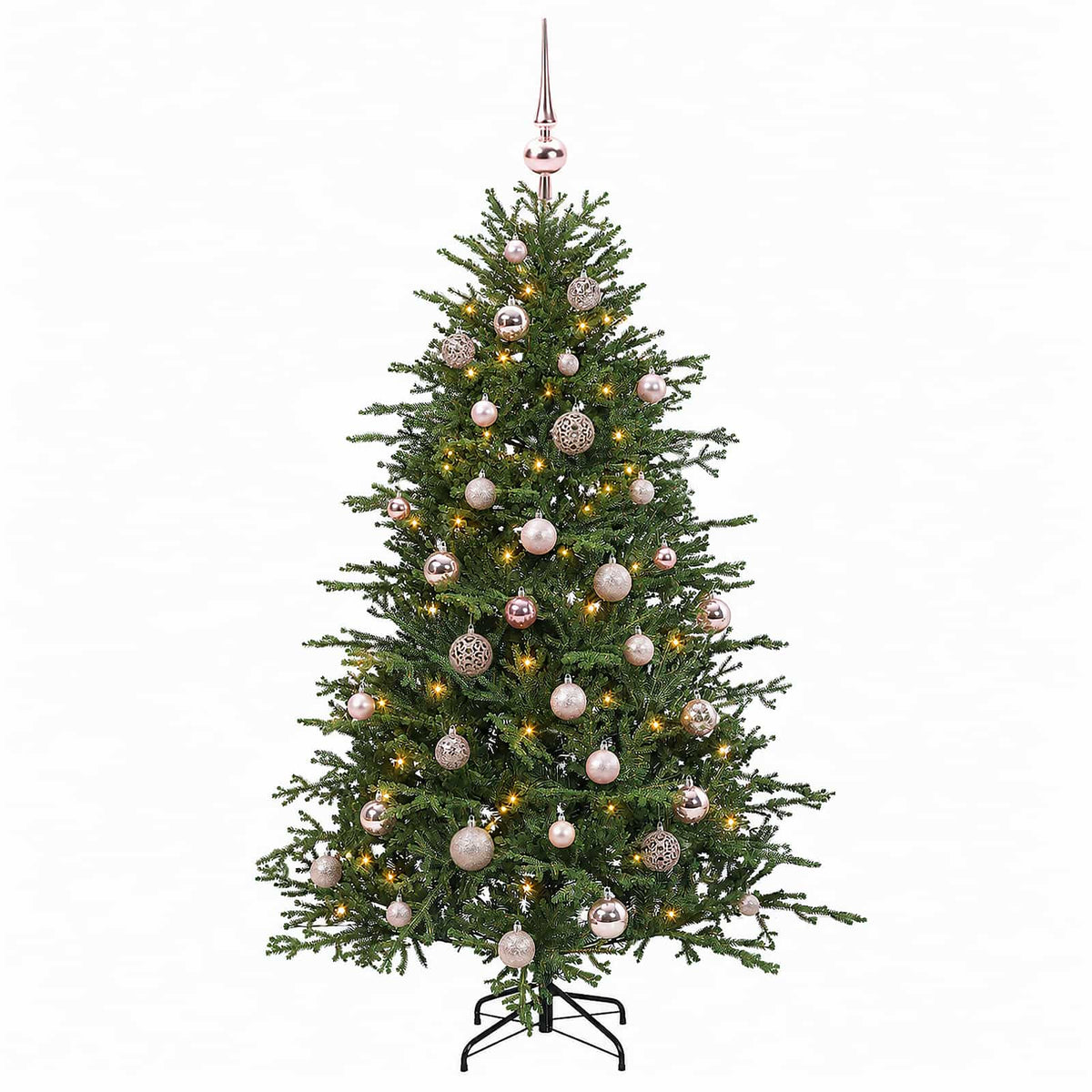 vidaXL Sztuczna choinka z bombką 120 cm 150 LED Ciepła biel