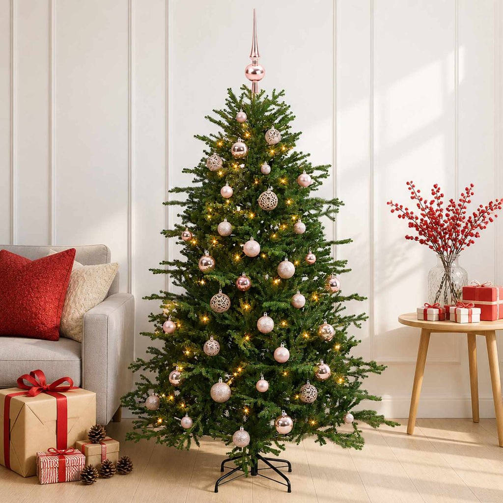 vidaXL Sztuczna choinka z bombką 120 cm 150 LED Ciepła biel