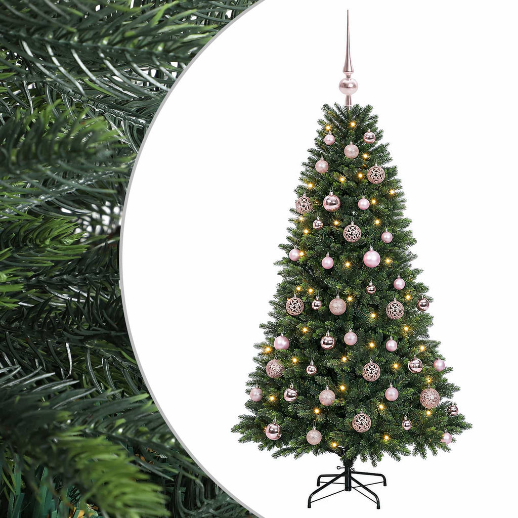 vidaXL Sztuczna choinka z bombkami 120 cm 150 LED Ciepła biel