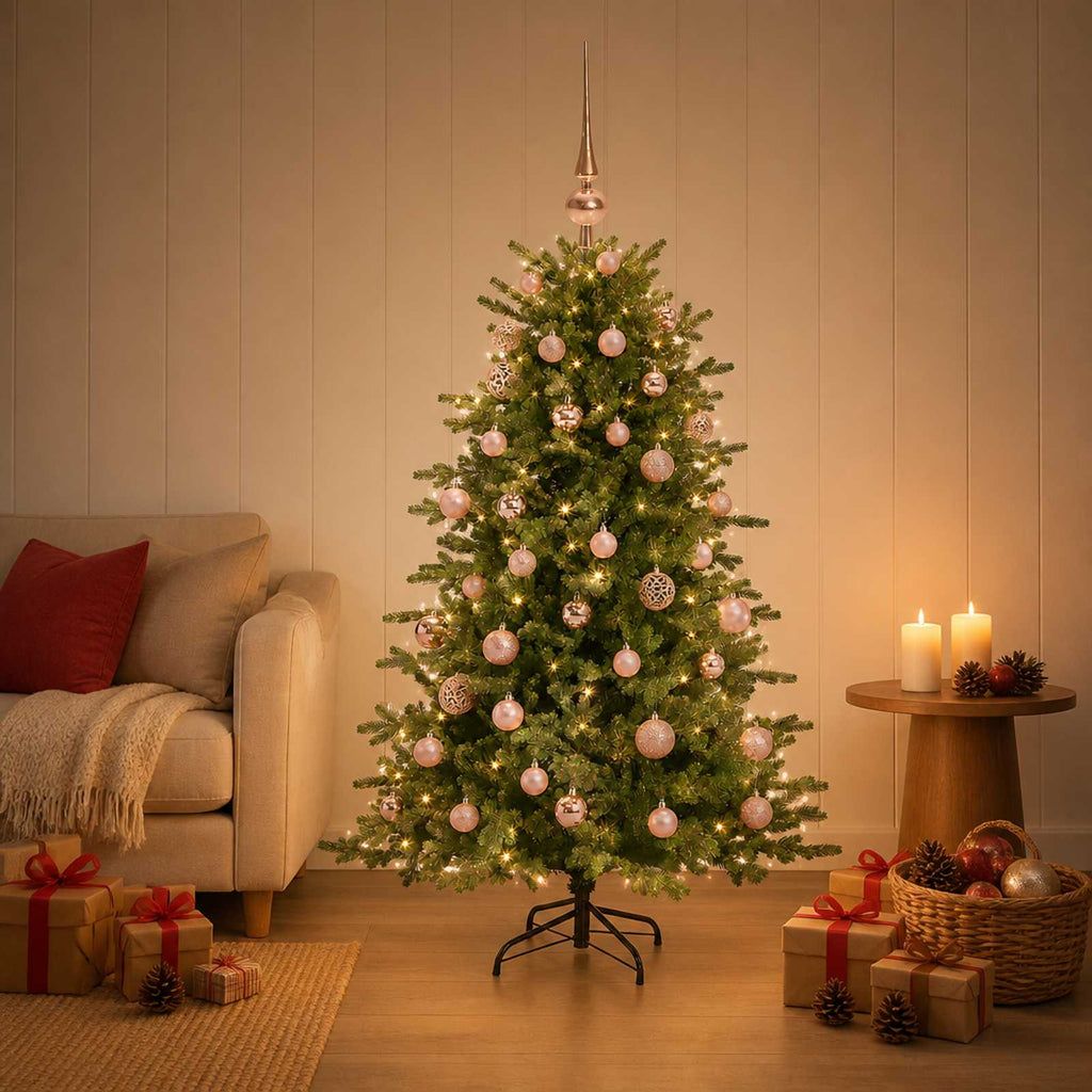 vidaXL Sztuczna choinka z bombką 150 cm 150 LED Ciepła biel