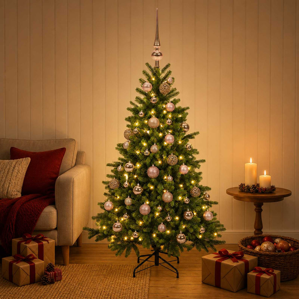 vidaXL Sztuczna choinka z bombką 150 cm 150 LED Ciepła biel
