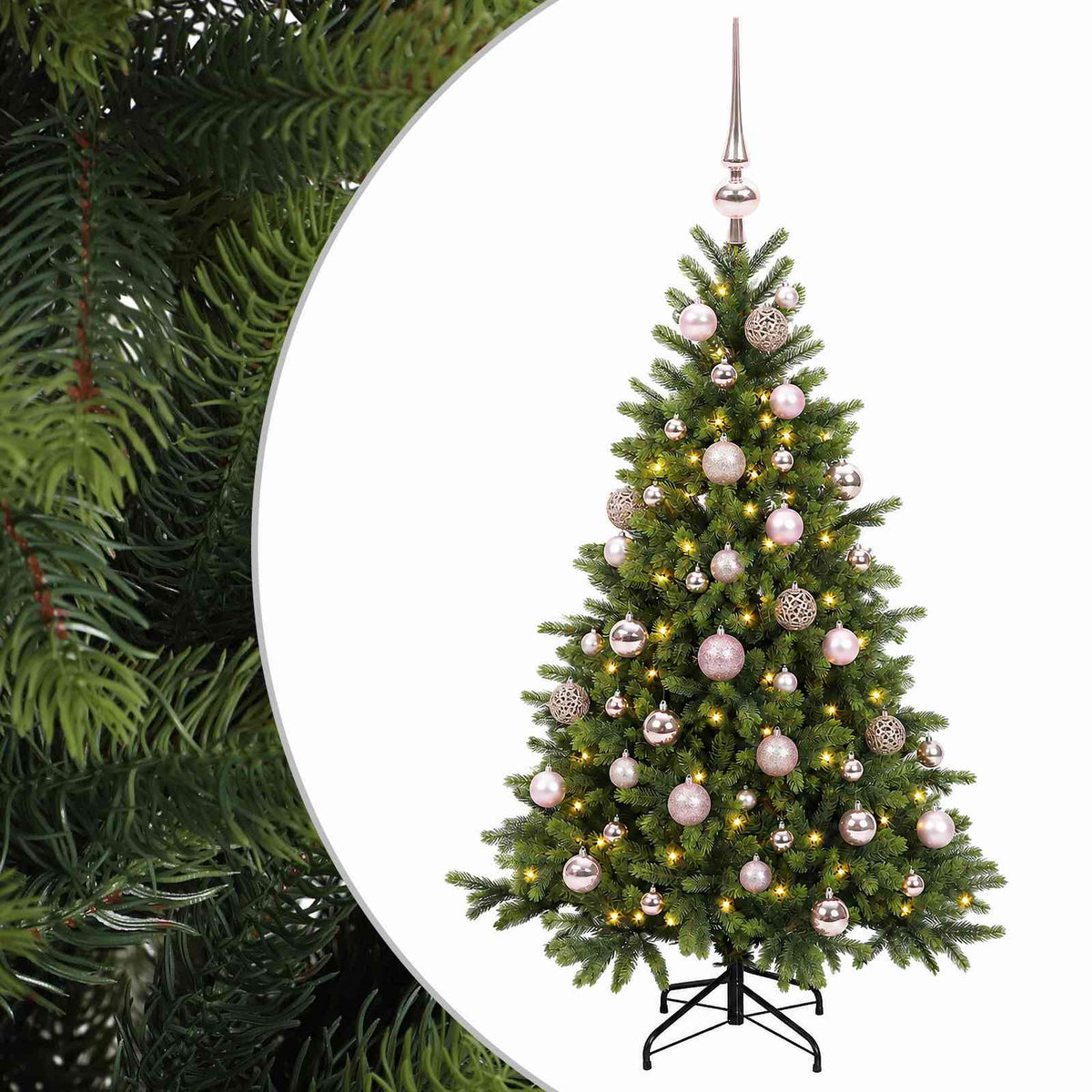 vidaXL Sztuczna choinka z bombką 150 cm 150 LED Ciepła biel
