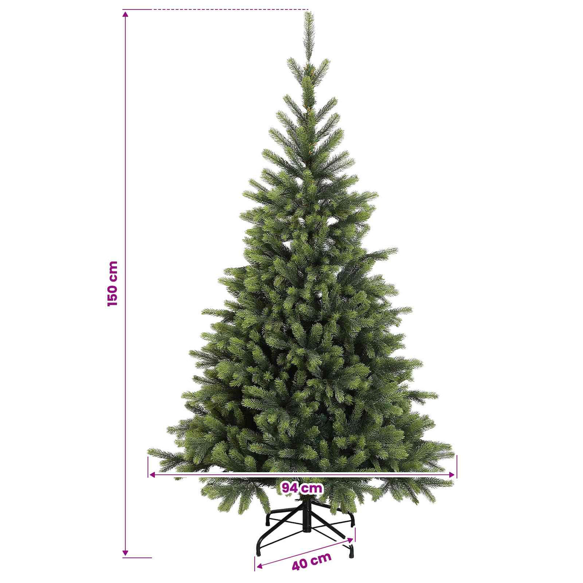 vidaXL Sztuczna choinka z bombką 150 cm 150 LED Ciepła biel